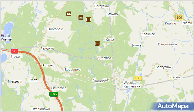 mapa Strażnica gmina Golczewo, Strażnica gmina Golczewo na mapie Targeo