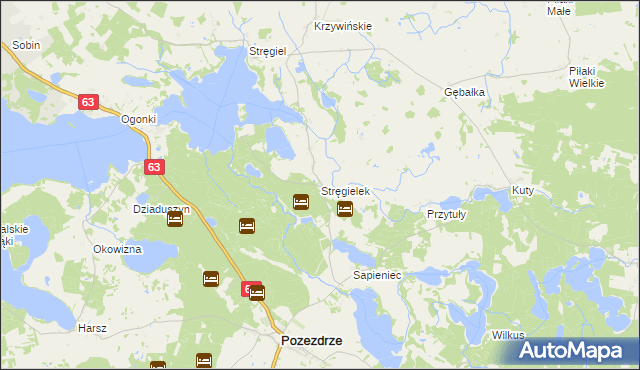 mapa Stręgielek, Stręgielek na mapie Targeo