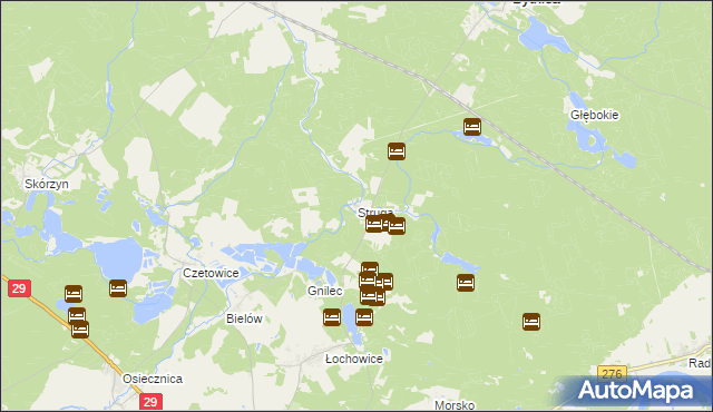 mapa Struga gmina Bytnica, Struga gmina Bytnica na mapie Targeo