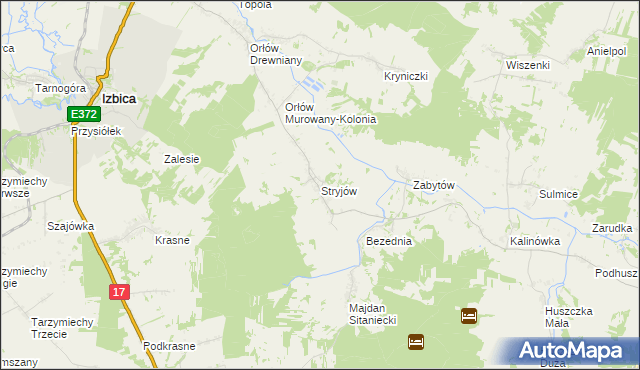 mapa Stryjów, Stryjów na mapie Targeo