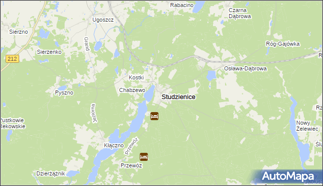 mapa Studzienice powiat bytowski, Studzienice powiat bytowski na mapie Targeo