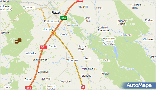 mapa Sucha Wieś, Sucha Wieś na mapie Targeo