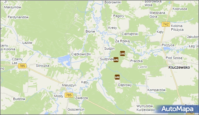 mapa Sudzinek, Sudzinek na mapie Targeo