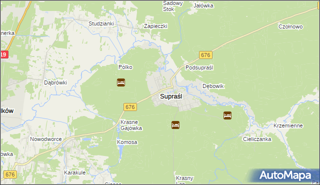 mapa Supraśl, Supraśl na mapie Targeo