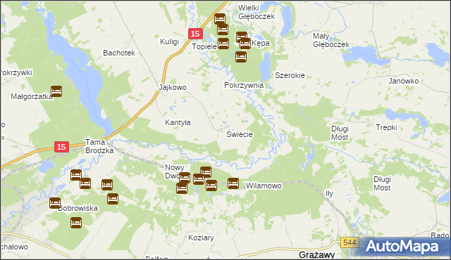 mapa Świecie gmina Brzozie, Świecie gmina Brzozie na mapie Targeo