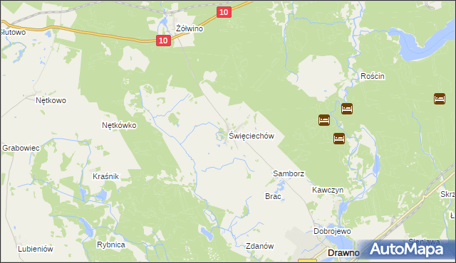 mapa Święciechów, Święciechów na mapie Targeo
