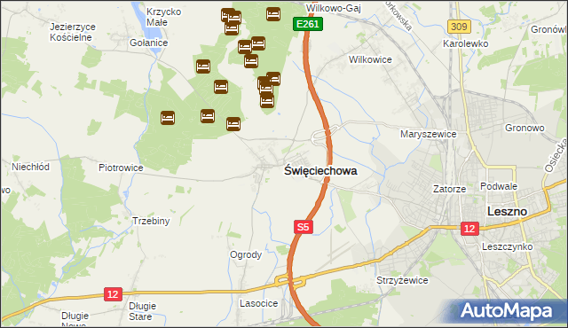 mapa Święciechowa, Święciechowa na mapie Targeo