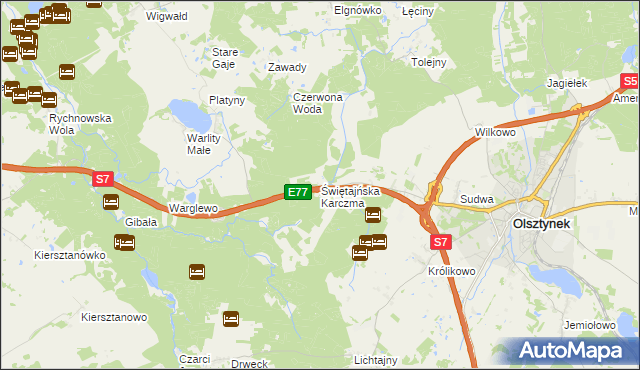 mapa Świętajńska Karczma, Świętajńska Karczma na mapie Targeo