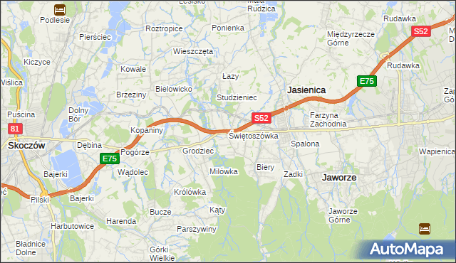 mapa Świętoszówka, Świętoszówka na mapie Targeo