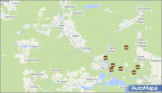 mapa Szarłata gmina Osie, Szarłata gmina Osie na mapie Targeo