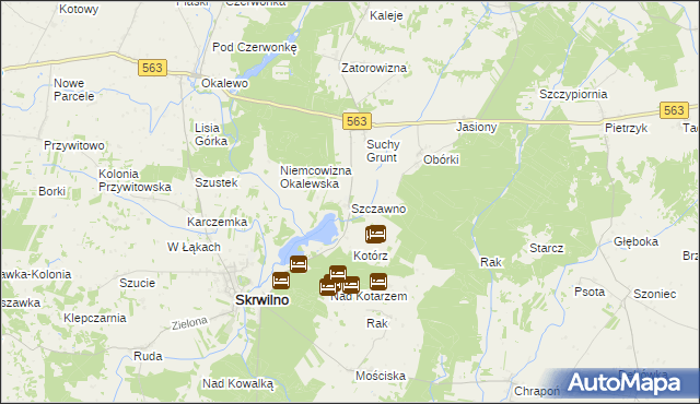 mapa Szczawno gmina Skrwilno, Szczawno gmina Skrwilno na mapie Targeo