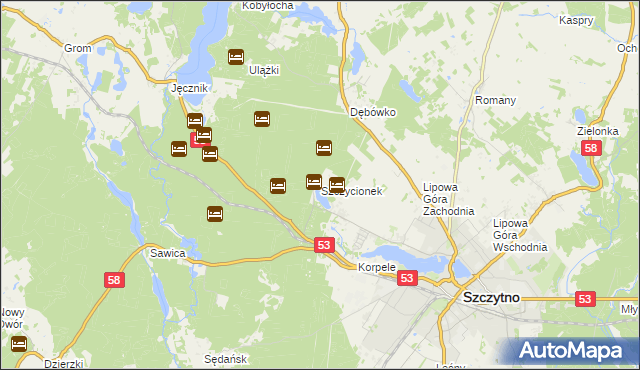 mapa Szczycionek, Szczycionek na mapie Targeo