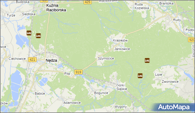 mapa Szymocice, Szymocice na mapie Targeo