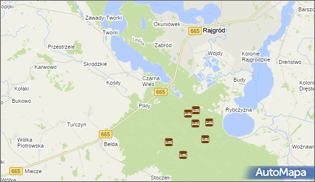 mapa Tama gmina Rajgród, Tama gmina Rajgród na mapie Targeo