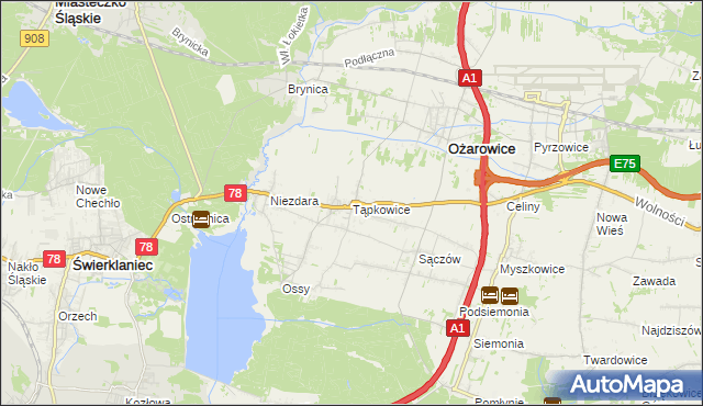 mapa Tąpkowice, Tąpkowice na mapie Targeo