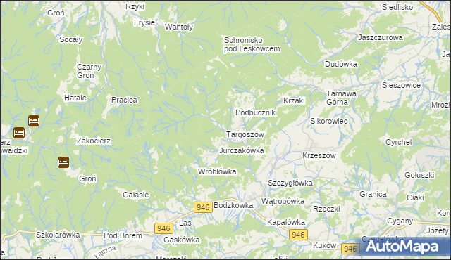 mapa Targoszów, Targoszów na mapie Targeo