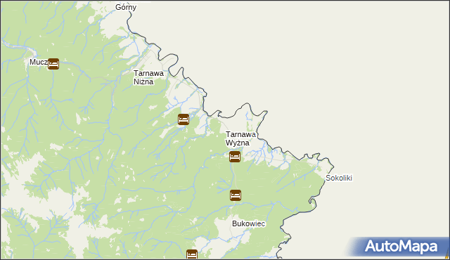 mapa Tarnawa Wyżna, Tarnawa Wyżna na mapie Targeo