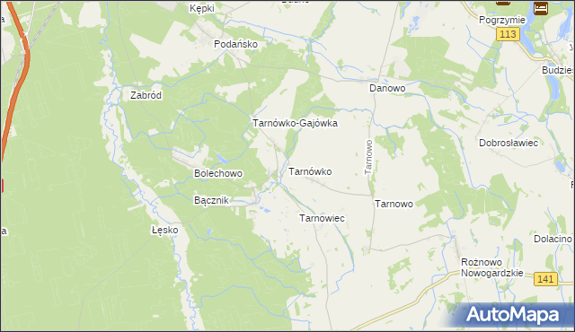 mapa Tarnówko gmina Goleniów, Tarnówko gmina Goleniów na mapie Targeo