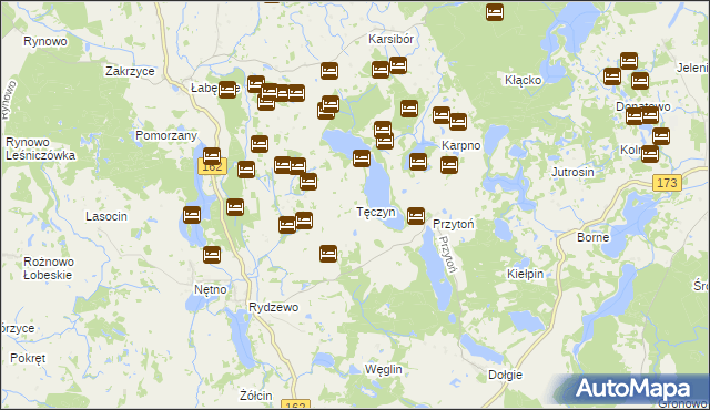 mapa Tęczyn, Tęczyn na mapie Targeo