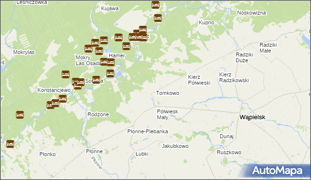 mapa Tomkowo, Tomkowo na mapie Targeo