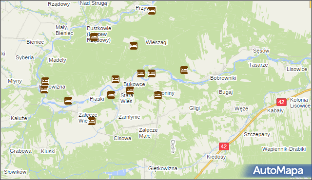 mapa Troniny, Troniny na mapie Targeo