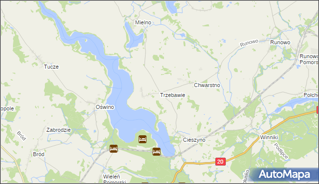 mapa Trzebawie, Trzebawie na mapie Targeo