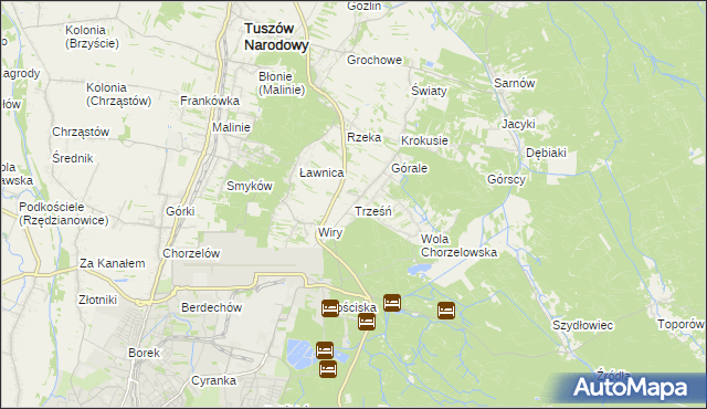 mapa Trześń gmina Mielec, Trześń gmina Mielec na mapie Targeo