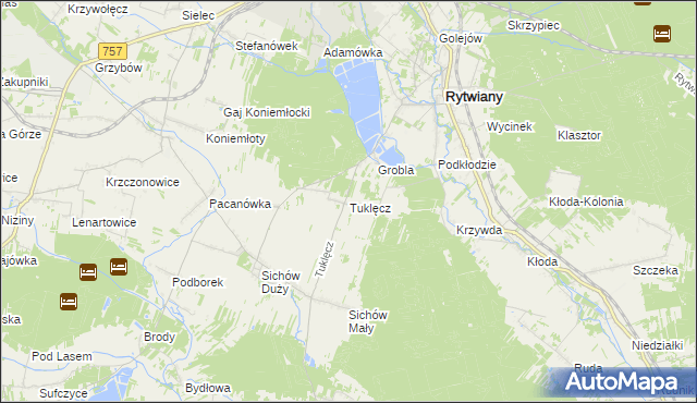 mapa Tuklęcz, Tuklęcz na mapie Targeo