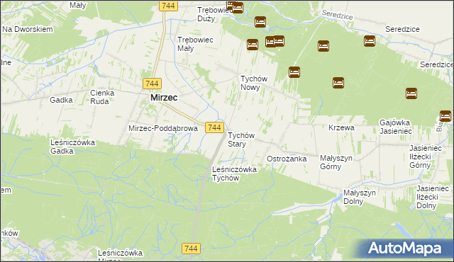 mapa Tychów Stary, Tychów Stary na mapie Targeo