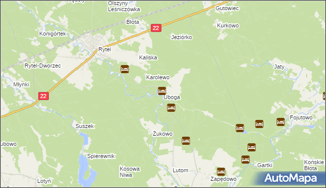 mapa Uboga, Uboga na mapie Targeo