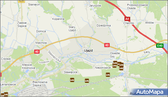 mapa Ujazd powiat strzelecki, Ujazd powiat strzelecki na mapie Targeo