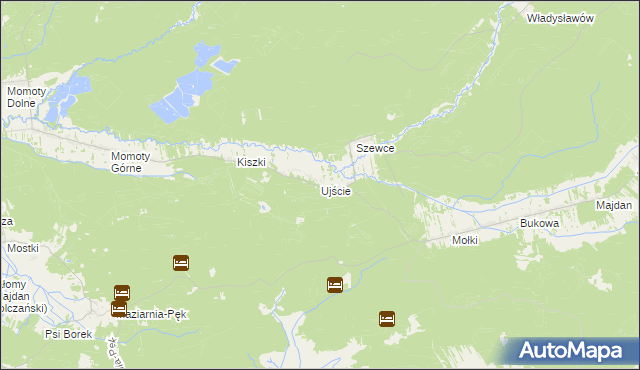 mapa Ujście gmina Janów Lubelski, Ujście gmina Janów Lubelski na mapie Targeo