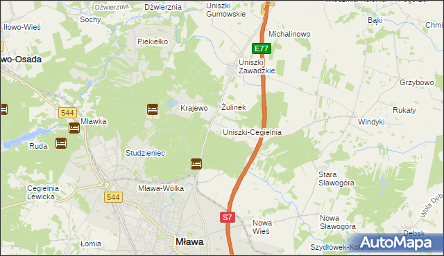 mapa Uniszki-Cegielnia, Uniszki-Cegielnia na mapie Targeo
