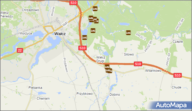 mapa Wałcz Drugi, Wałcz Drugi na mapie Targeo