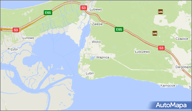 mapa Wapnica gmina Międzyzdroje, Wapnica gmina Międzyzdroje na mapie Targeo