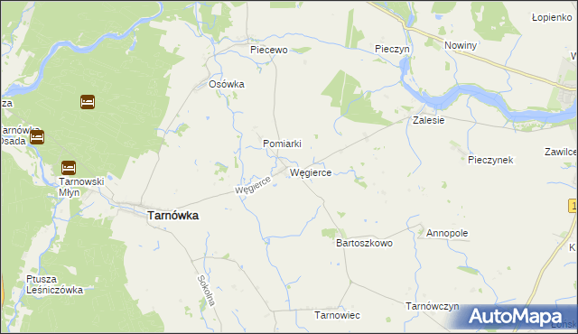 mapa Węgierce gmina Tarnówka, Węgierce gmina Tarnówka na mapie Targeo