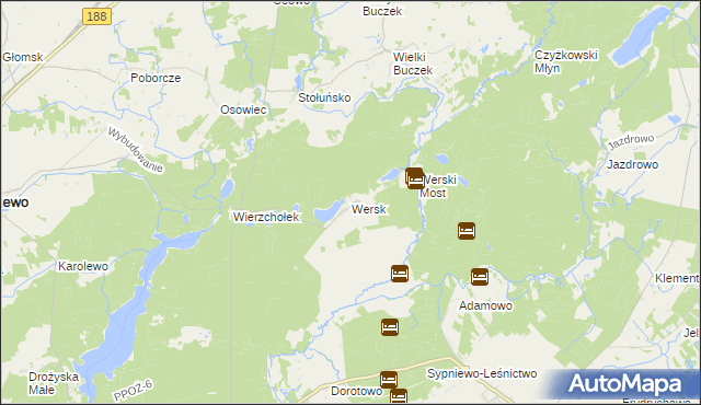 mapa Wersk, Wersk na mapie Targeo