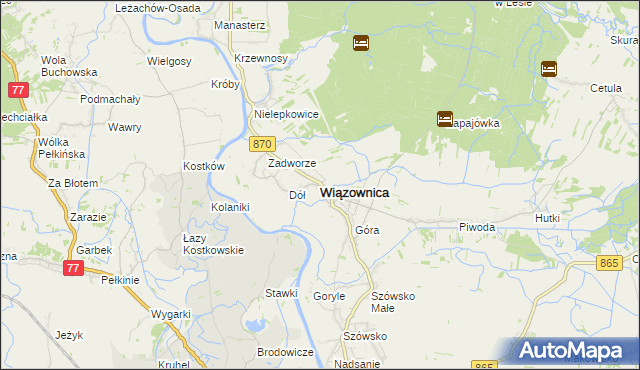 mapa Wiązownica powiat jarosławski, Wiązownica powiat jarosławski na mapie Targeo