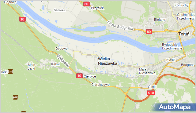 mapa Wielka Nieszawka, Wielka Nieszawka na mapie Targeo