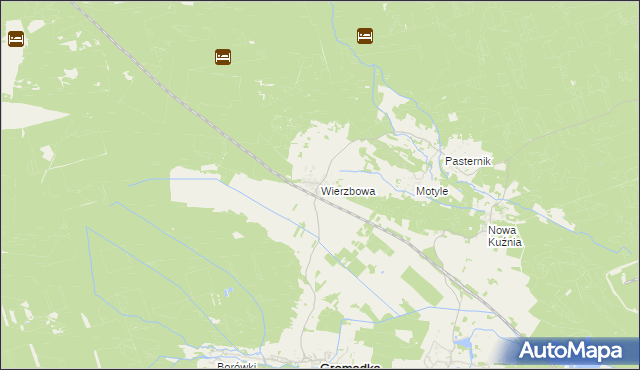 mapa Wierzbowa gmina Gromadka, Wierzbowa gmina Gromadka na mapie Targeo