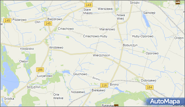 mapa Wierzchocin, Wierzchocin na mapie Targeo