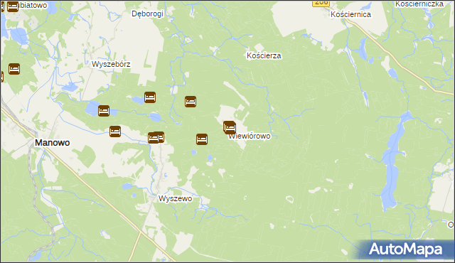 mapa Wiewiórowo, Wiewiórowo na mapie Targeo