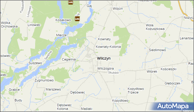 mapa Wilczyn powiat koniński, Wilczyn powiat koniński na mapie Targeo