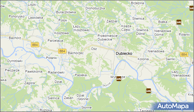 mapa Winne-Podbukowina, Winne-Podbukowina na mapie Targeo