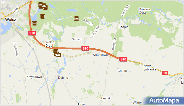 mapa Witankowo, Witankowo na mapie Targeo