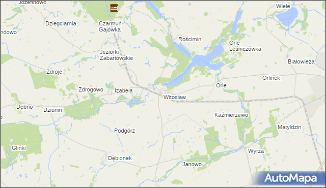 mapa Witosław gmina Mrocza, Witosław gmina Mrocza na mapie Targeo