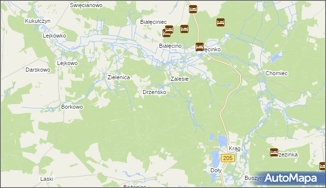 mapa Włodzisław gmina Malechowo, Włodzisław gmina Malechowo na mapie Targeo