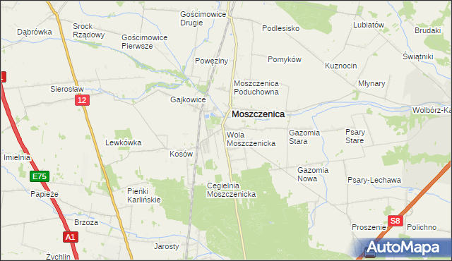 mapa Wola Moszczenicka, Wola Moszczenicka na mapie Targeo