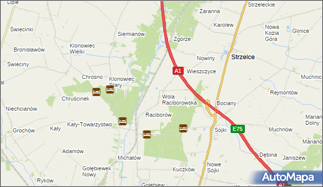 mapa Wola Raciborowska, Wola Raciborowska na mapie Targeo