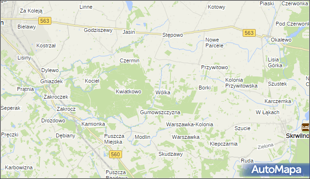 mapa Wólka gmina Skrwilno, Wólka gmina Skrwilno na mapie Targeo